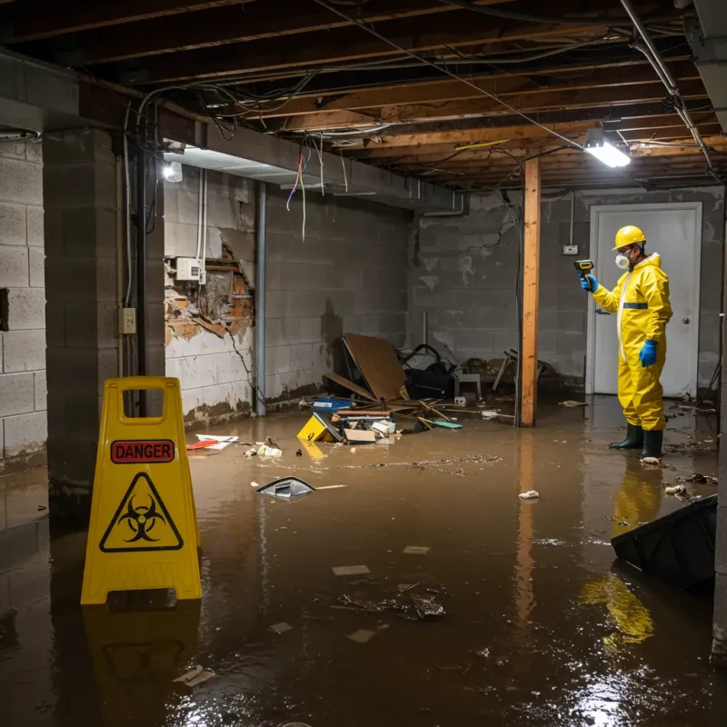 Flooded Basement Electrical Hazard in Noblesville, IN Property