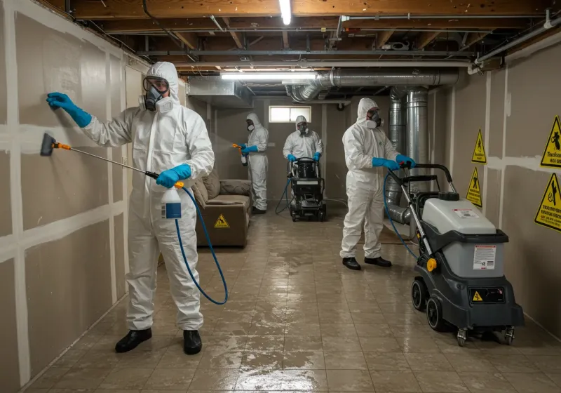 Basement Moisture Removal and Structural Drying process in Noblesville, IN